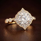 14kt White Gold Melody Vintage Halo Lab Diamond Ring color product image one