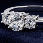 9ct White Gold Intricacy Three stone Lab Diamond Ring color product image one