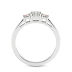 Platinum Intricacy Three stone Lab Diamond Ring side right image one
