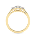 14kt Yellow Gold Intricacy Three stone Lab Diamond Ring side right image one