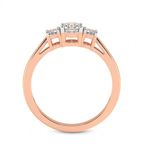 9ct Rose Gold Intricacy Three stone Lab Diamond Ring side right image one