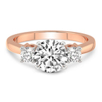 9ct Rose Gold Intricacy Three stone Lab Diamond Ring front image