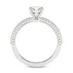 3.90 Ct EMERALD Cut Grace Micro pavé Eternity Lab Diamond Ring in 14kt White Gold right
