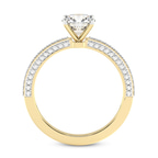 0.88 Ct Pear Cut Grace Micro pavé Eternity Lab Diamond Ring in 14kt Yellow Gold right