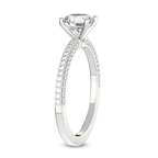 3.90 Ct EMERALD Cut Grace Micro pavé Eternity Lab Diamond Ring in 14kt White Gold left