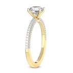 0.88 Ct Pear Cut Grace Micro pavé Eternity Lab Diamond Ring in 14kt Yellow Gold left