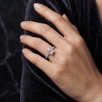 10kt White Gold Grace Micro pavé Eternity Lab Diamond Ring model image two