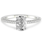 4.59 Ct Oval Cut Grace Micro pavé Eternity Lab Diamond Ring in 14kt White Gold front image