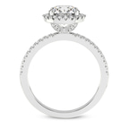 1.05 Ct Oval Cut Elle classic halo Lab Diamond ring in 14kt White Gold right