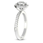1.05 Ct Oval Cut Elle classic halo Lab Diamond ring in 14kt White Gold left