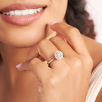 2.99 ct. oval Elle Classic Halo Ring in 14kt rose gold model image