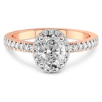 2.99 ct. oval Elle Classic Halo Ring in 14kt rose gold front image