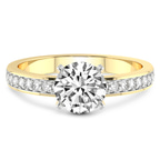 14kt Yellow Gold Charm Of Love Eternity Lab Diamond Ring front image