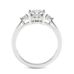 2.81 ct. pear Synthia Three Stone Ring in 10kt white gold side right image one
