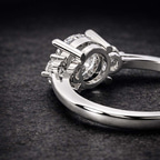 2.06 ct. oval Synthia Three Stone Ring in 10kt white gold color product image two