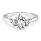 2.81 ct. pear Synthia Three Stone Ring in 10kt white gold front image