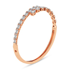 14kt Rose Gold Emerald Pear Symphony Lab Diamond Openable Bangle Bracelet (4 Ct. Tw.) right
