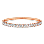 14kt Rose Gold Pear Cascade Lab Diamond Openable Bangle Bracelet (2 Ct. Tw.) front image