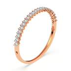 14kt Rose Gold Pear Cascade Lab Diamond Openable Bangle Bracelet (2 Ct. Tw.) right