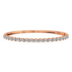 14kt Rose Gold Oval Serenity Lab Diamond Openable Bangle Bracelet (1 Ct. Tw.) front image