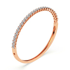 14kt Rose Gold Tear of Light Marquise Lab Diamond Openable Bangle Bracelet (3 Ct. Tw.) right