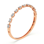 14kt Rose Gold Emerald & Oval Fusion Lab Diamond Openable Bangle Bracelet (1 Ct. Tw.) right