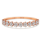14kt Rose Gold Pear Petal Lab Diamond Openable Bangle Bracelet (1 Ct. Tw.) front image