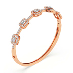 14kt Rose Gold Emerald Embrace Lab Diamond Openable Bangle Bracelet (4 Ct. Tw.) right