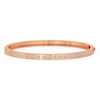14ct Rose Gold Round Glow Classic Lab Diamond Openable Bangle Bracelet (1 Ct. Tw.) front image