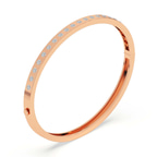 14ct Rose Gold Round Glow Classic Lab Diamond Openable Bangle Bracelet (1 Ct. Tw.) right