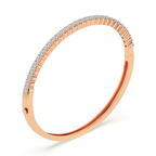 14ct Rose Gold Round Embrace Lab Diamond Openable Bangle Bracelet (1 Ct. Tw.) right