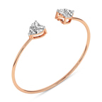 14ct Rose Gold Amoura Heart Flexi Lab Diamond Bangle Bracelet (1 Ct. Tw.) right