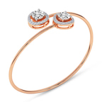14kt Rose Gold Celina Halo Flexi Lab Diamond Bangle Bracelet (3 Ct. Tw.) right