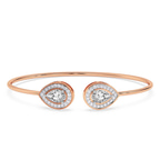 14kt Rose Gold Thea Halo Flexi Lab Diamond Bangle Bracelet (1 Ct. Tw.) front image