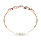 14ct Rose Gold Soleia Halo Pear Lab Diamond openable bracelet (5 Ct. Tw.) left