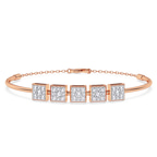 14kt Rose Gold Nova Square Lab Diamond openable bracelet (2 Ct. Tw.) front image