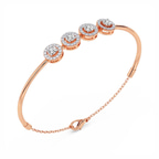 14kt Rose Gold Eloise Halo Lab Diamond openable bracelet (4 Ct. Tw.) right