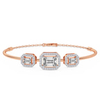 14kt Rose Gold Verde Halo Emerald Lab Diamond openable bracelet (1 Ct. Tw.) front image