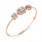 14kt Rose Gold Verde Halo Emerald Lab Diamond openable bracelet (1 Ct. Tw.) right