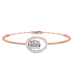 14kt Rose Gold Vivienne Halo Oval Lab Diamond openable bracelet (5 Ct. Tw.) front image