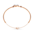 14kt Rose Gold Vivienne Halo Oval Lab Diamond openable bracelet (5 Ct. Tw.) left