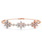 14ct Rose Gold Flora Marquise Lab Diamond openable bracelet (3 Ct. Tw.) front image