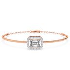 14kt Rose Gold Estelle Halo Emerald Lab Diamond openable bracelet (2 Ct. Tw.) front image
