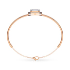 14kt Rose Gold Estelle Halo Emerald Lab Diamond openable bracelet (2 Ct. Tw.) left
