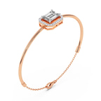 14kt Rose Gold Estelle Halo Emerald Lab Diamond openable bracelet (2 Ct. Tw.) right