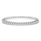 14kt White Gold Pear Cascade Lab Diamond Openable Bangle Bracelet (3 Ct. Tw.) front image
