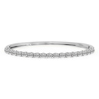 14kt White Gold Oval Serenity Lab Diamond Openable Bangle Bracelet (1 Ct. Tw.) front image