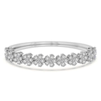 14ct White Gold Pear Petal Lab Diamond Openable Bangle Bracelet (4 Ct. Tw.) front image