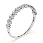14ct White Gold Pear Petal Lab Diamond Openable Bangle Bracelet (4 Ct. Tw.) right