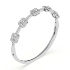 14kt White Gold Emerald Embrace Lab Diamond Openable Bangle Bracelet (5 Ct. Tw.) right